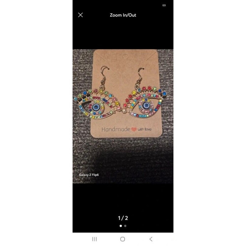 BLING Rhinestone Evil Eye Earrings